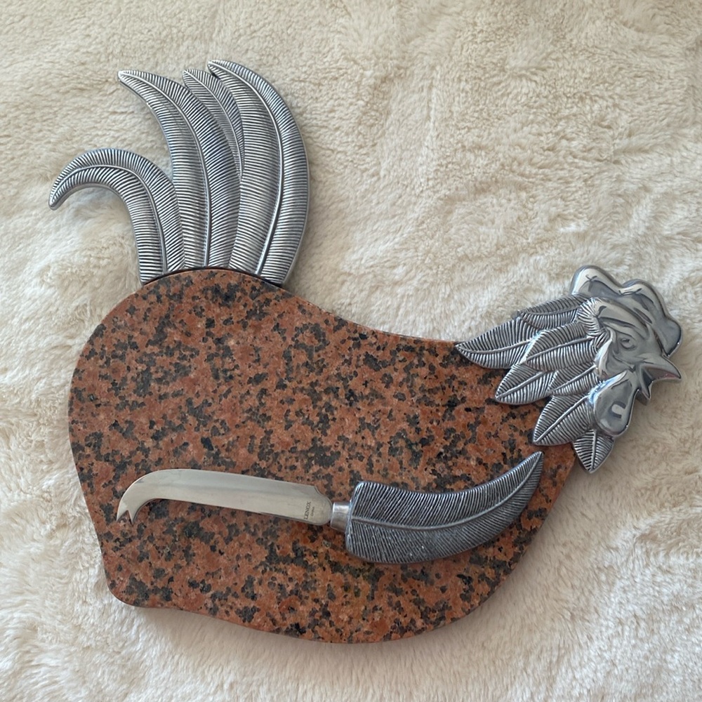 Lenox Vintage En Provence Rooster Cheeseboard with Knife $8 - Picture 5 of 5